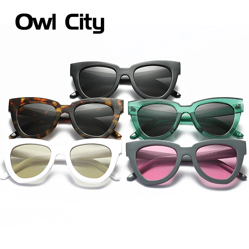 Женские и мужские очки кошачий глаз Owl City солнцезащитные в ацетатной оправе с