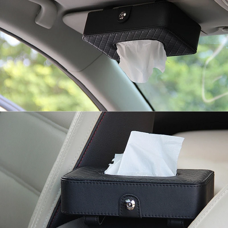 Car Tissue Box visor type PU leather car tissue box napkin holder seat Auto Accessories Sun Visor Ty | Автомобили и мотоциклы