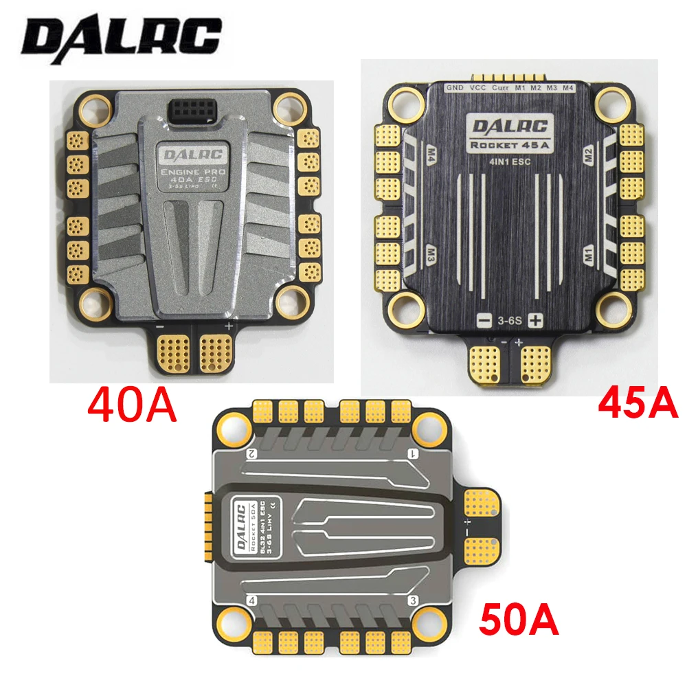 DALRC 4 в 1 ESC 40A 45A 50A Бесщеточный 3-6S Blheli_32 LIHV DSHOT1200 готов для гонок FPV совместим с F405 F722 FC