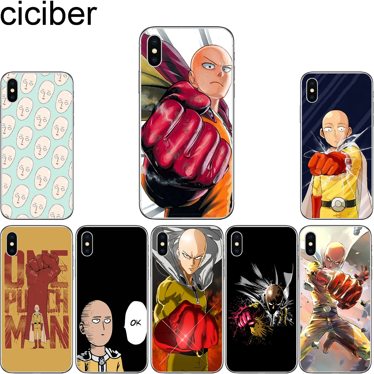 Ciciber чехлы для телефонов One-Punch Man для IPhone 7 8 6 6s Plus SE 5s X Xs XR XS Max мягкий TPU ковер 11 Pro Funda Coque on.