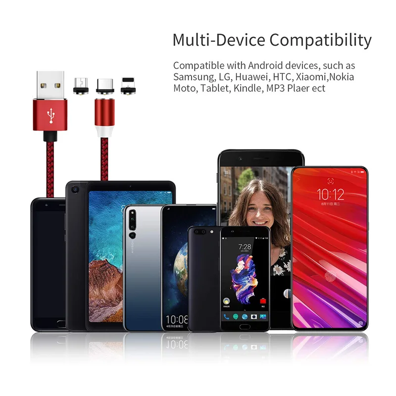 Магнитный кабель Micro usb Type C адаптер для быстрой зарядки телефона Microusb магнитное