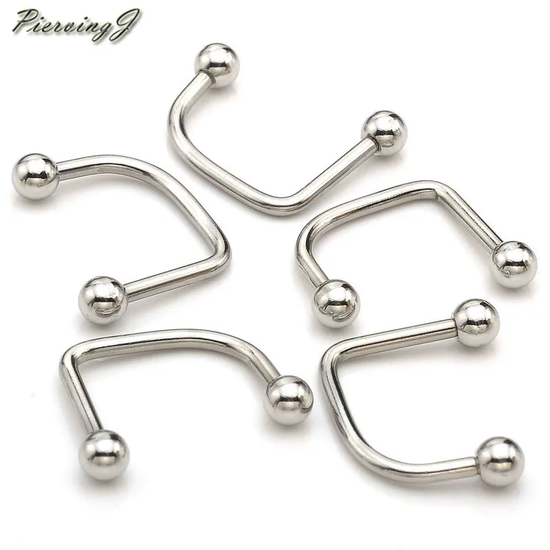 

PiercingJ Top Selling 16G Stainless Steel Ball U Top Lippy Loop Lip Monroe Labret Ring Body Piercing Jewelry Silver Color