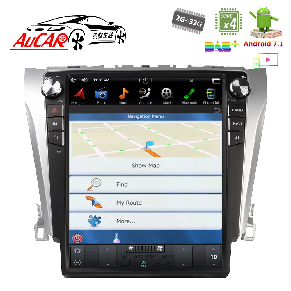 2 DIN Android 8 1 12 "Tesla Style для Toyota Camry автомобильное радио мультимедийный 2015 din