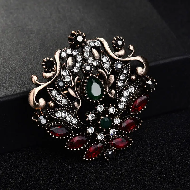 CKCL Новый Дизайн зеленый и красный акриловый Брошь контакты капли воды цветок Для женщин броши Античное