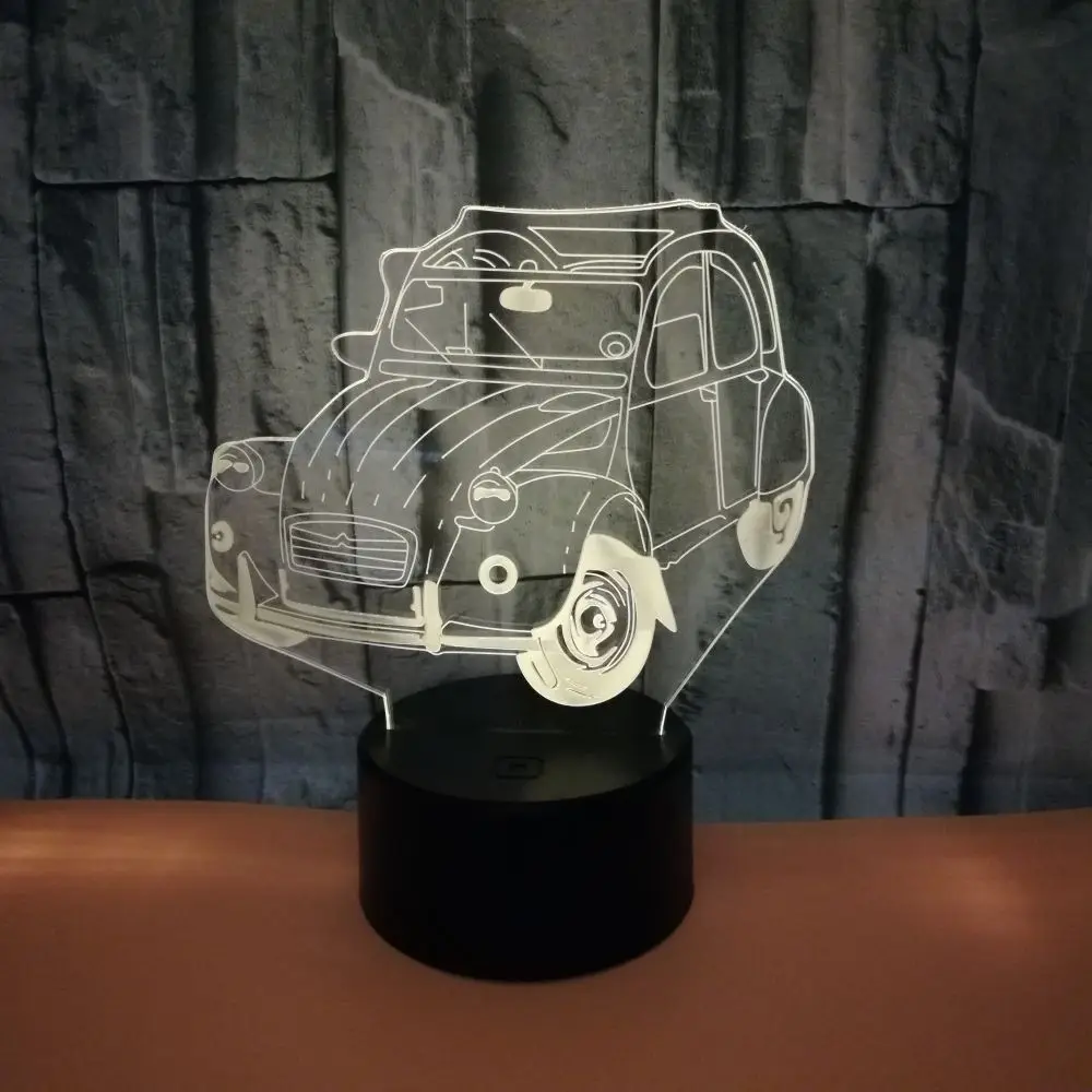 Новая Автомобильная 3d Ночная лампа цветная светодиодная дистанционный