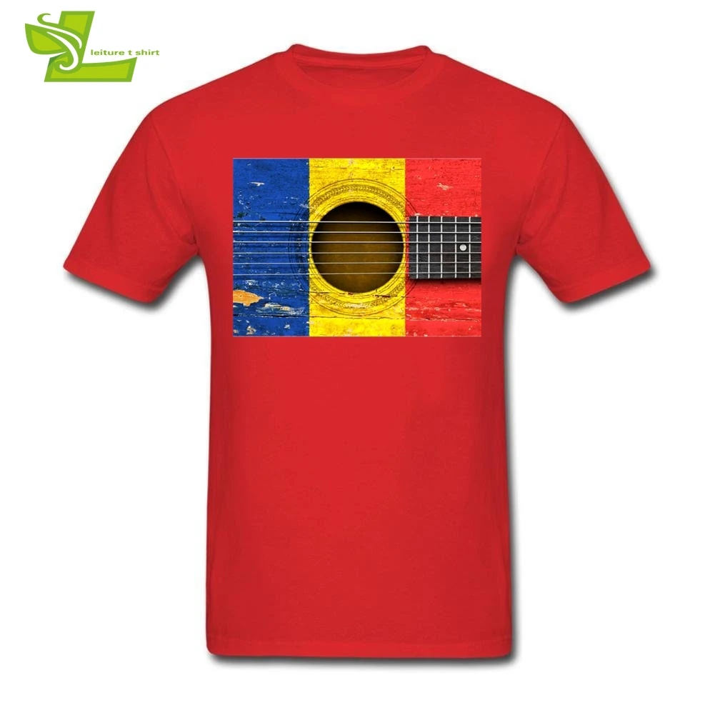 3D винтажная акустическая гитара с румынским флагом футболка новинка Camisetas