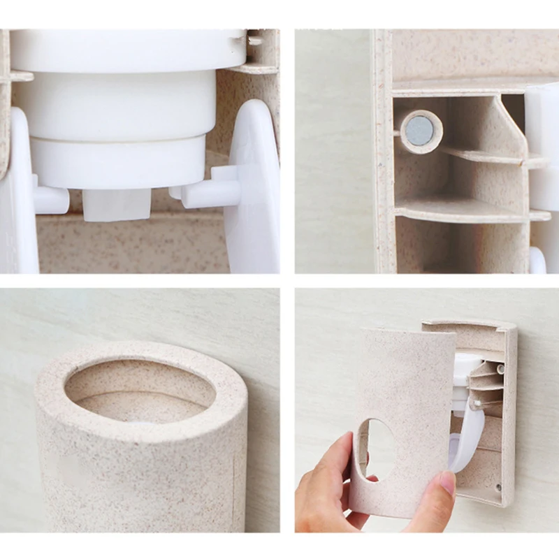 Автоматический диспенсер для зубной пасты настенный дозатор ПП пшеничной соломы