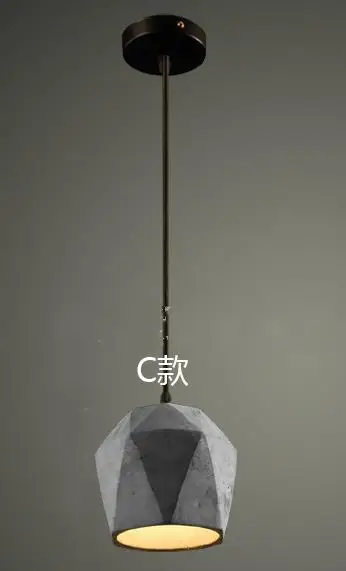 C American Retro Pendant Lights Cement Cafe Dining Room Hanglamp Bar Lighting Modern Luminaire Suspendu Lamparas Lustre Lighting - Цвет корпуса: C