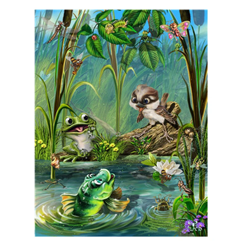 Алмазная живопись сделай сам вышивка из Китая 5D алмазная по номерам лягушка 3d