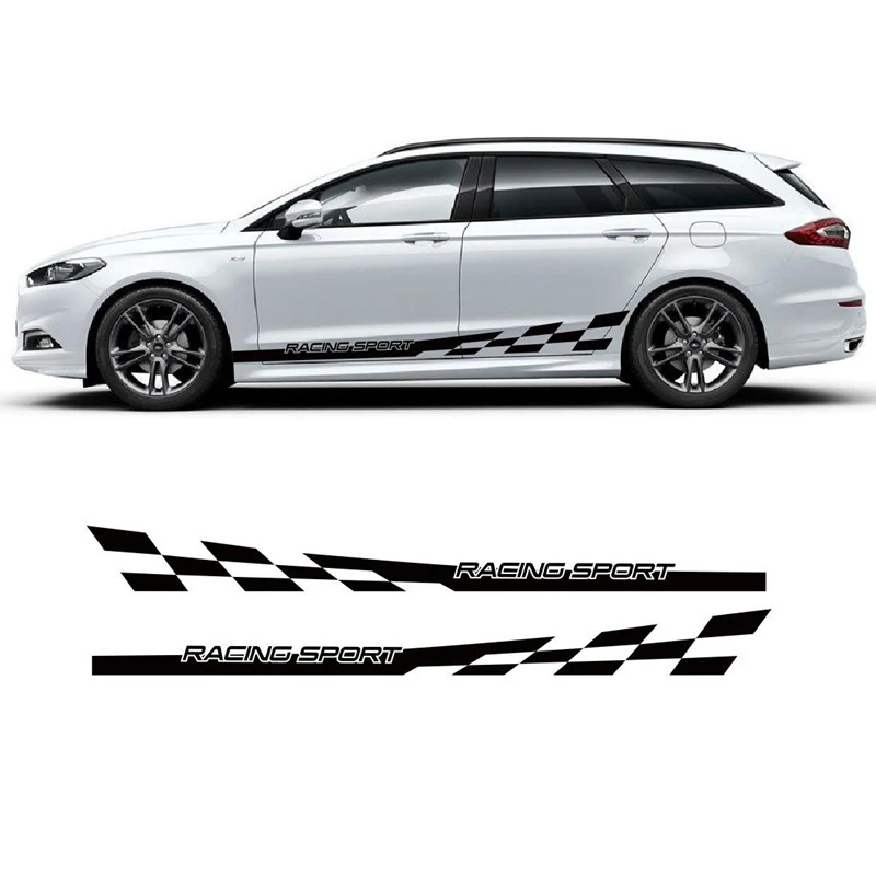 Автомобильная наклейка s Racing Sport флаг графика полосы для Ford Mondeo Vignale ST дверь боковая юбка наклейка авто кузов Декор виниловые наклейки