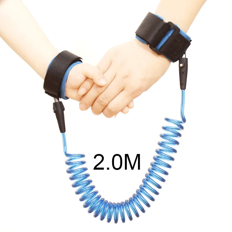 Blue 2.0M Анти-потерянный соединитель на запястье поводок для ребенка безопасности жгут для бандаж для беременных Веревка для детей на открытом воздухе ходячая рука пояс лента анти-потеря браслет - Цвет: Blue 2.0M