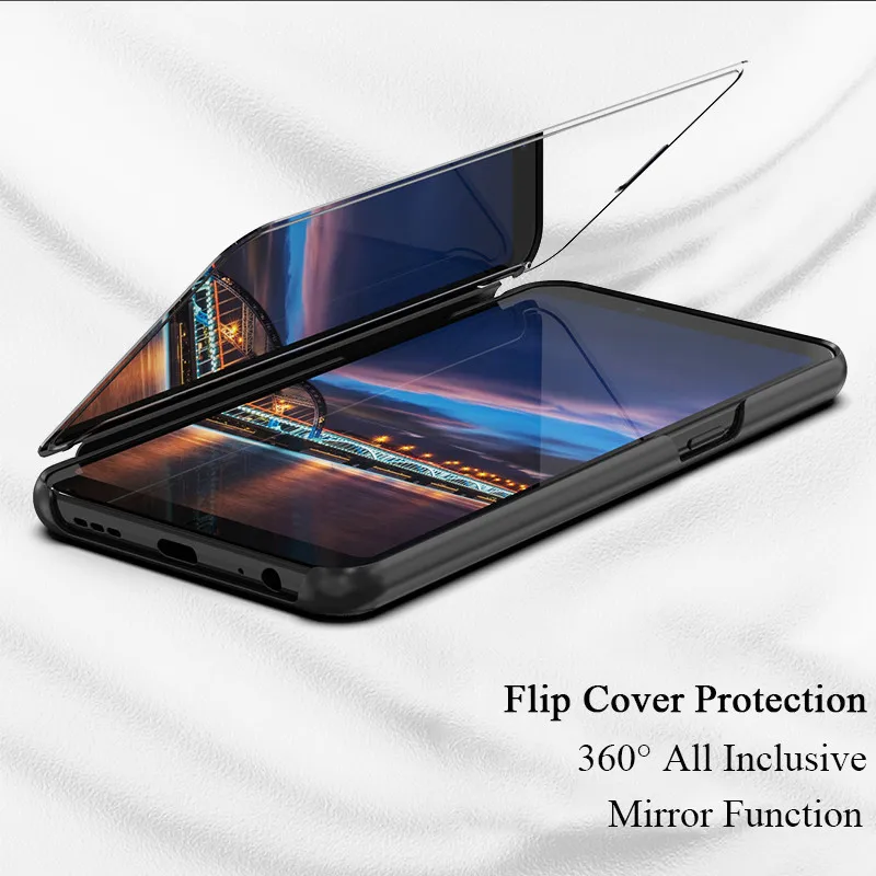 Зеркальный сенсорный чехол для Samsung Galaxy A6 A8 Plus A5 A7 A9s A6s A9 Star Lite Pro A3 2017 откидная