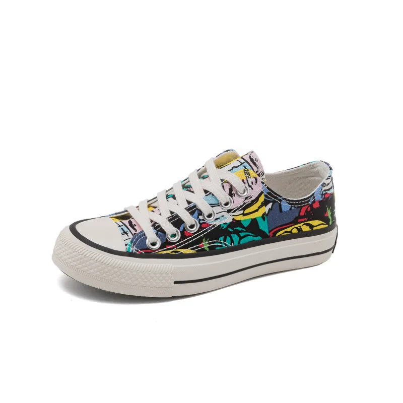 Женские кроссовки из Вулканизированной Ткани на шнуровке повседневная обувь