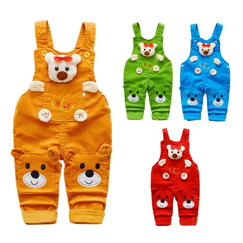 

Spring Autumn Kids Overalls Jumpsuit Baby Girls Boys Strap Cartoon Bear Pants Children Trousers Outfits