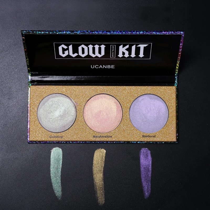 Палетка теней для век UCANBE Trio Duochrome Crystal Sugar многофункциональная голографическая