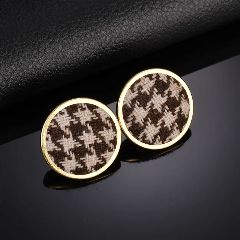 Женские Разноцветные серьги гвоздики с пуговицами простые женские круглые