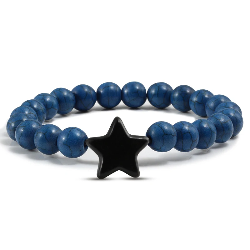 Классические браслеты с бусинами из натурального камня пентаграммой браслет