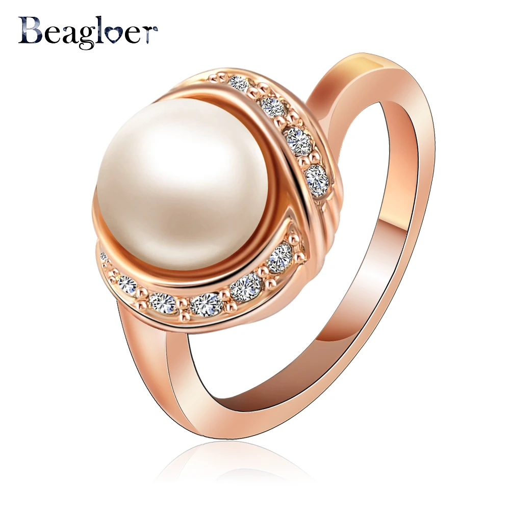 Beagloer 2016 жемчужное кольцо Weddiding ювелирные изделия из розового золота цвет