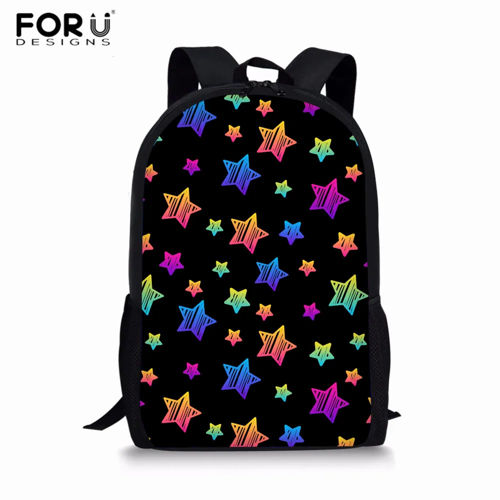 L5245C FORUDESIGNS/Классическая школьная сумка с принтом звезды/Луны для девочек, школьные сумки для учеников начальной школы, Детская сумка для книг, женский рюкзак для путешествий - Цвет: L5245C