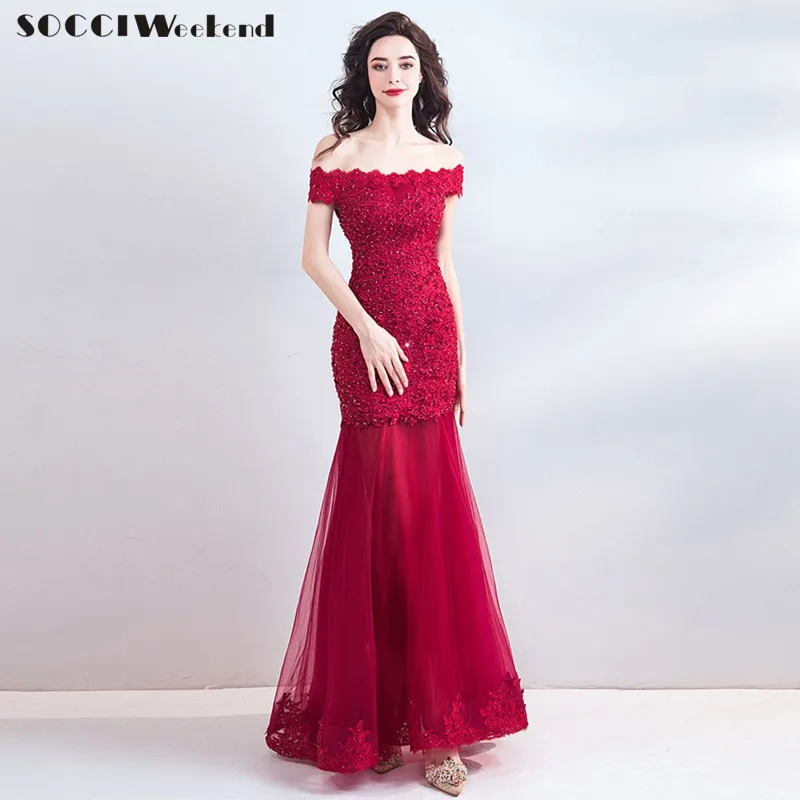 SOCCI Weekend бордовое Тюлевое иллюзионное вечернее платье длинное женское элегантное