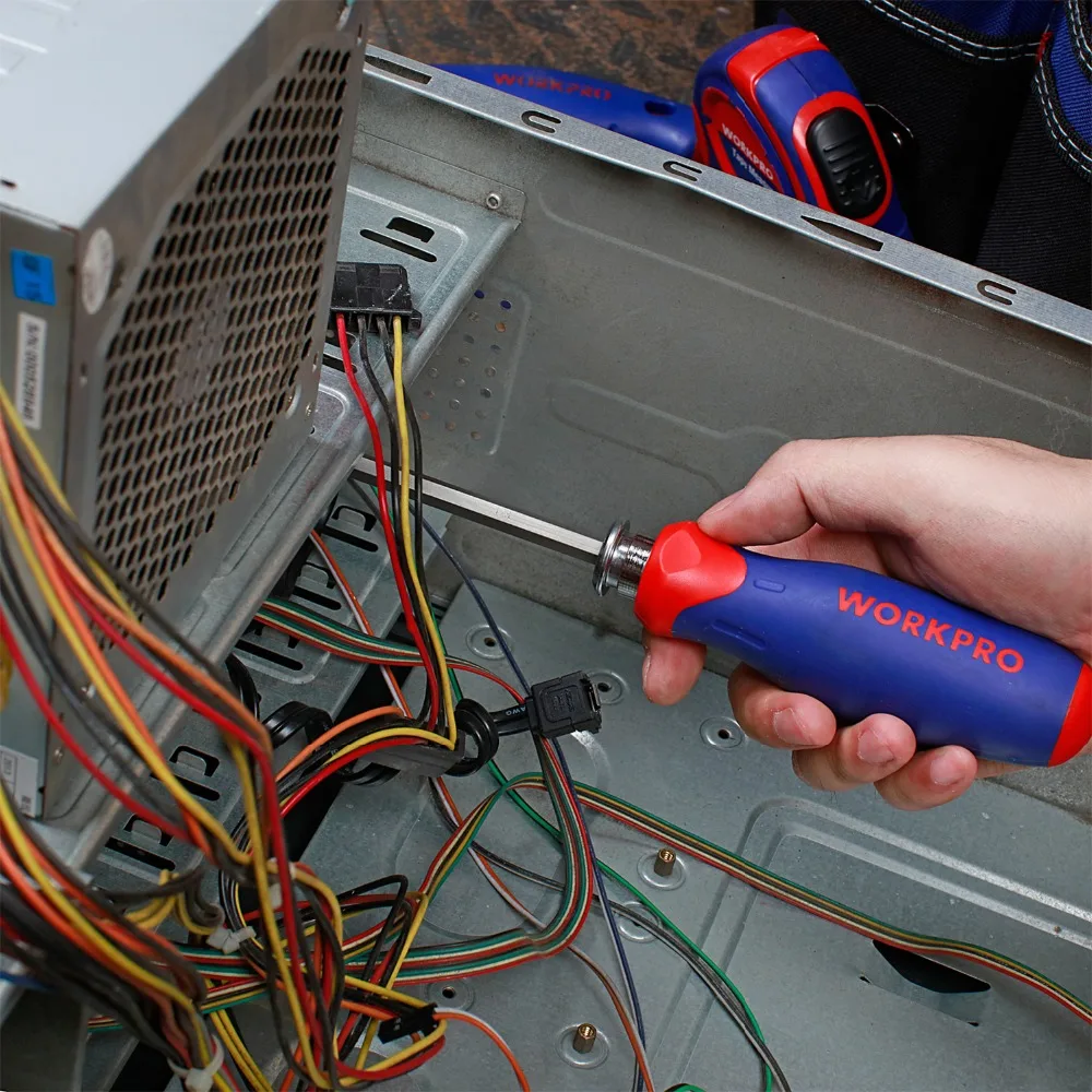 WORKPRO отверточный набор «6-в-1 ремонт дома насадки для отвертки набор torx шестигранные Phillips, Шестигранник биты с телескопической