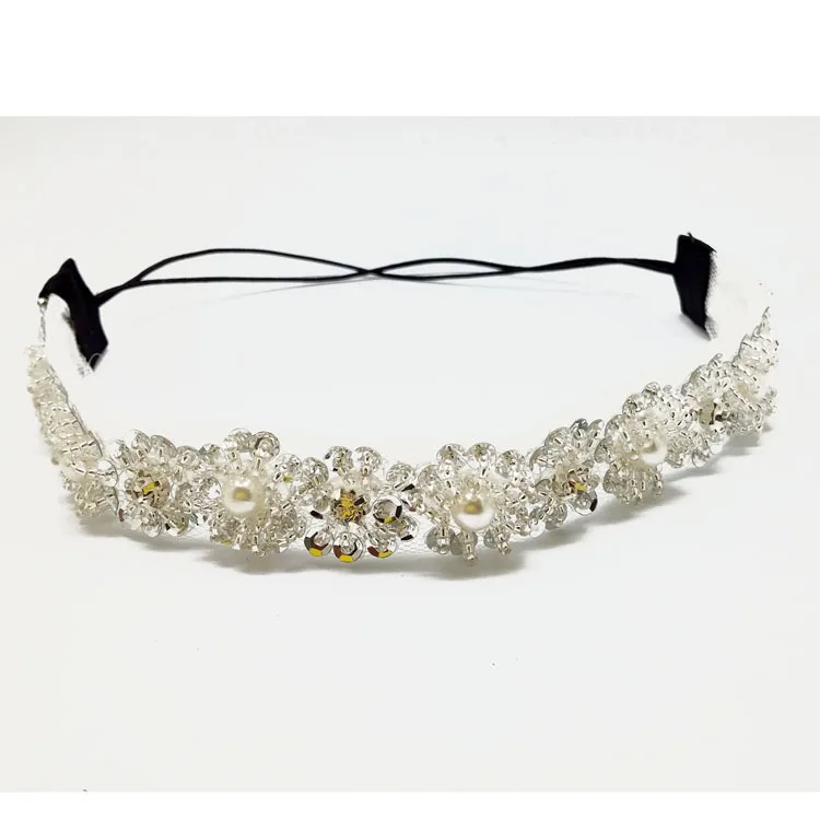 Модный свадебный белый ободок для волос головной убор Свадебная лента тиара