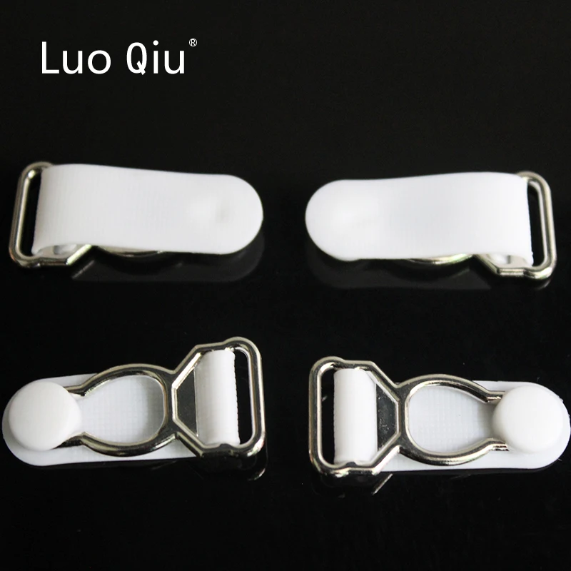 

Luo Qiu 100 pcs 1.2cm Silver Metal+white PP Garter clip Garment clips Clothing accessories Sewing Supplies