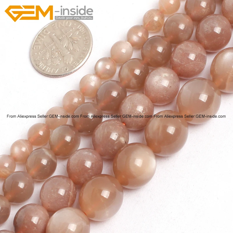 Жемчужные бусины 6 12 мм из натурального камня Оранжевые Бусины лунного для