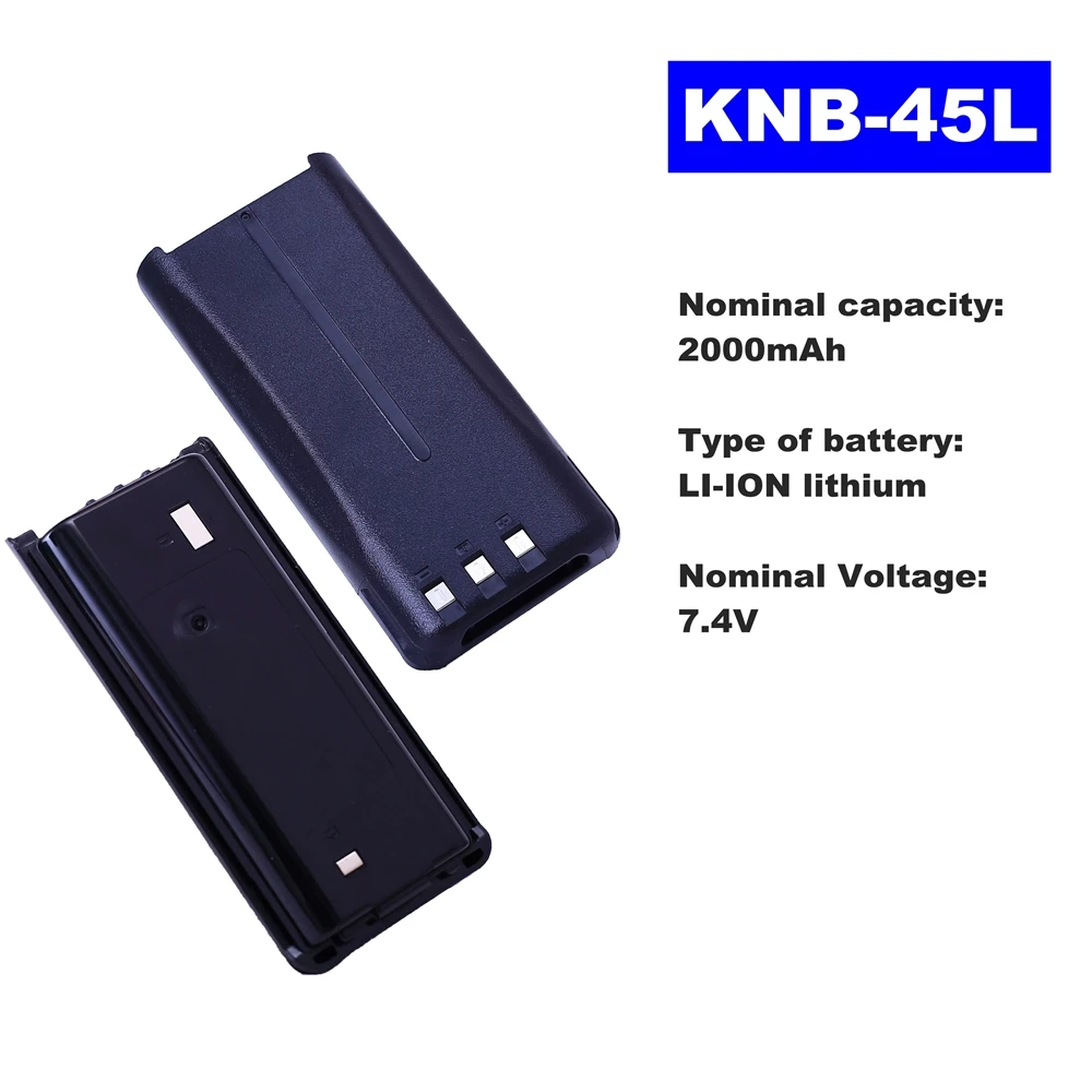 7.4V 2000mAh LI-ION Radio Battery KNB-45L For Kenwood Walkie Talkie TK-2200/3203/3107 KWNX240/340 Two Way Radio