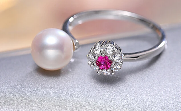 DYY+++501 Mei 8-8.5mm round white light coagulation freshwater pearl ring | Украшения и аксессуары