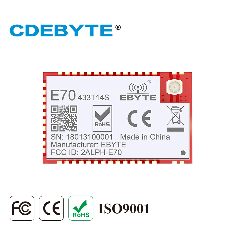 E70 433T14S Двухъядерный ARM CC1310 433 МГц 25 МВт IPX штамп антенна отверстия uhf беспроводной