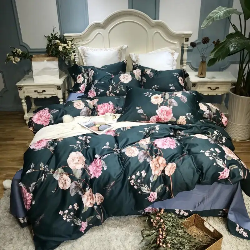 Египетский хлопок queen King size постельные принадлежности из шелка комплект роскошная простыня комплект резиновый простынь пододеяльник ropa de cama linge de lit