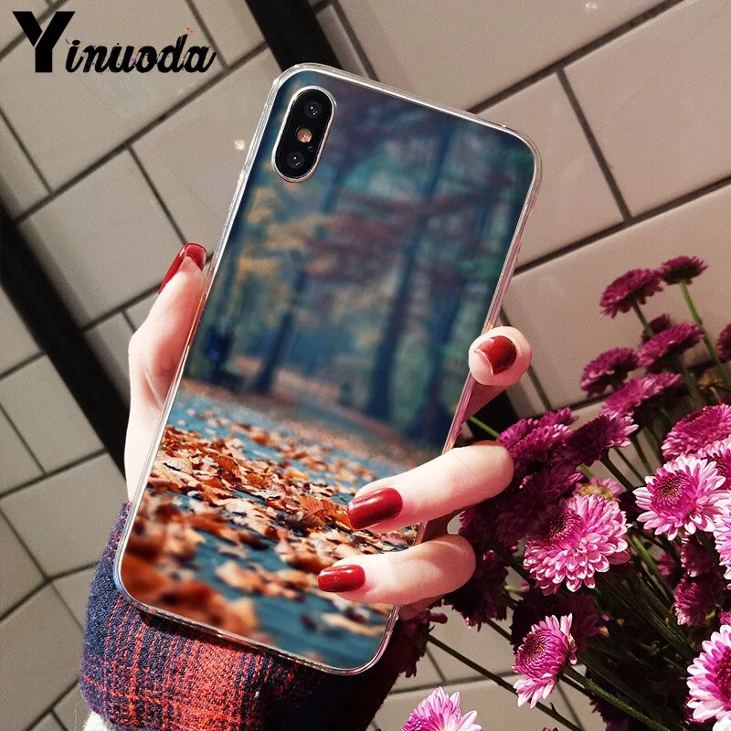 Yinuoda осенний Мягкий силиконовый чехол из ТПУ для iPhone 5 5Sx 6 7 7plus 8 8Plus X XS MAX