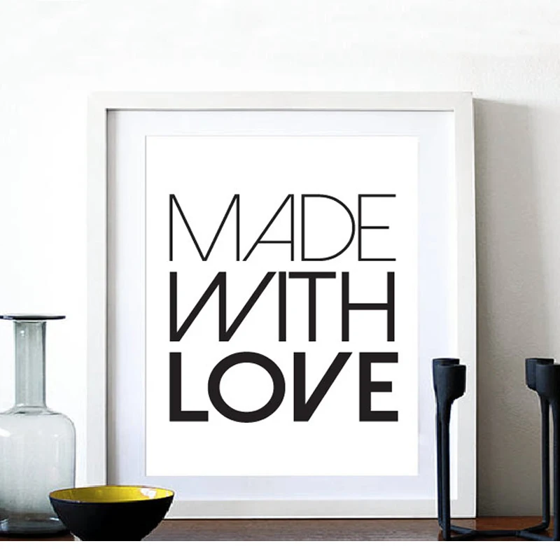Для печати Сделано с любовью Книги по искусству кавычки холст стены современной