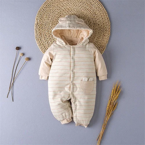 Muti-Color Stripe Натуральная Детская одежда хлопок с капюшоном мультфильм милый комбинезон мягкая теплая удобная одежда спальный мешок для маленьких мальчиков и девочек - Цвет: Muti-Color Stripe