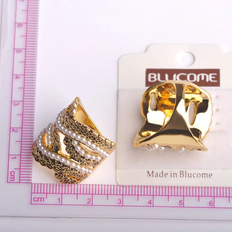 Женское кольцо с искусственным жемчугом большие квадратные кольца золотого