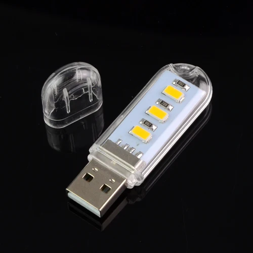 5 шт./партия миниатюрный usb-светодиод 3 светодиода SMD 5730 ночник лампа для ноутбука мобильный телефон компьютер банк питания белый/теплый белый лампочка