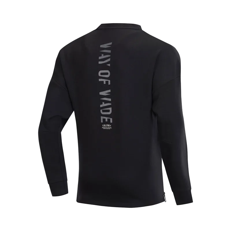 Li Ning мужская толстовка с Уэйдом свободная 66% хлопок 34% полиэстер 3D облегающая