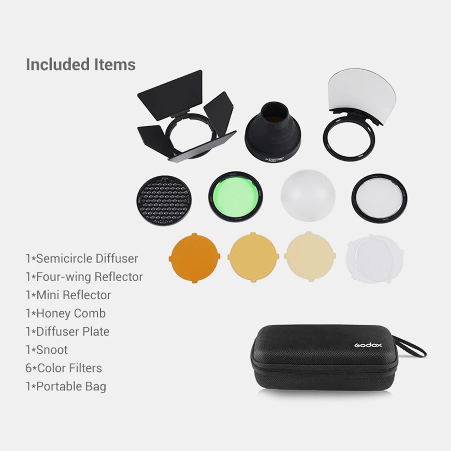 Godox AK-R1 дверь сарая Snoot Цветной фильтр отражатель соты шаровой рассеиватель