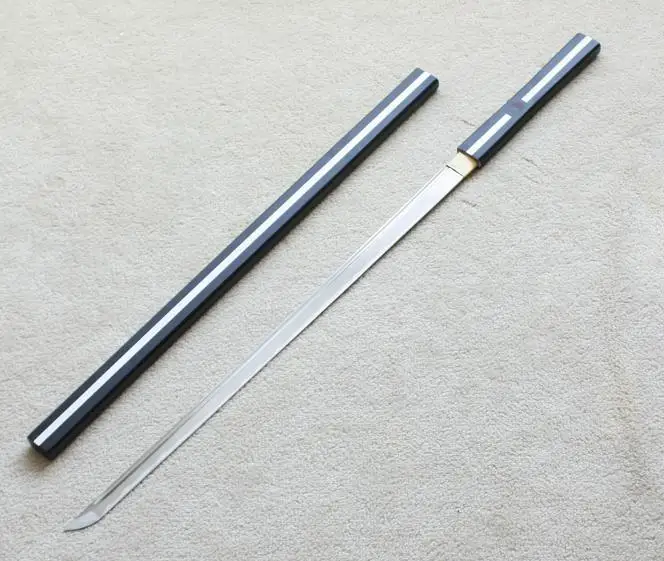 S1824 Наруто Саске меч Кусанаги белая полоса на черной щетке HABUCHI EDGE W/FULLER 40,7"