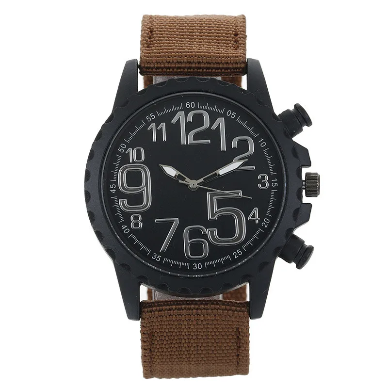 FUNIQUE военные мужские часы с большим циферблатом холщовые Quartzwatches цифрами Montre Homme