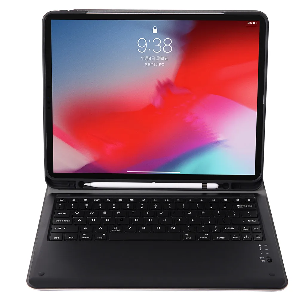 Новинка для iPad Pro 12,9 чехол+ подставка для ручки беспроводное покрытие клавиатуры Bluetooth авто сна/Пробуждение