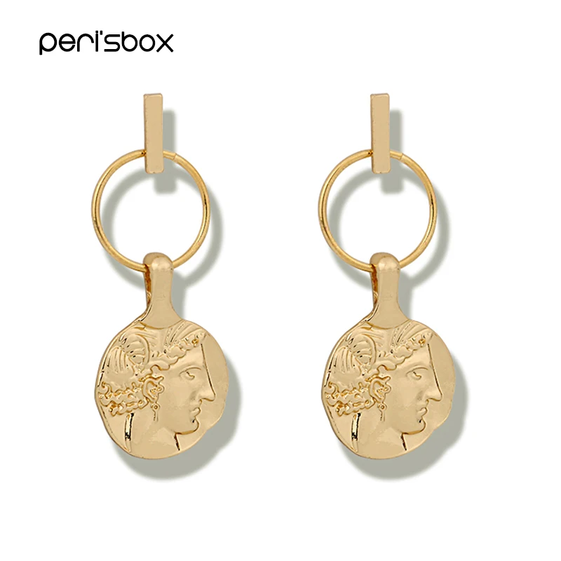 Металлические серьги-кольца Peri'sBox Boho для портрета женщин минималистичные