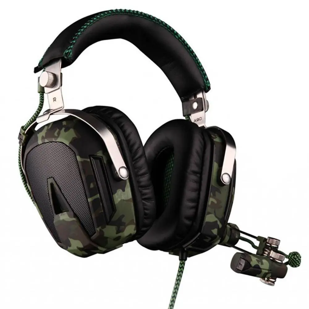 SADES A90 Pilot USB 7,1, игровые наушники с объемным звуком, гарнитура, 7 цветов, дыхательные огни для PC Gamer, камуфляж