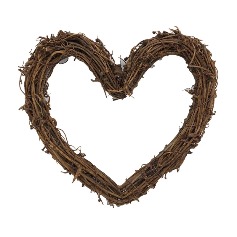 1 шт. поделки из ротанга в форме сердца натуральный высушенный виноград венок