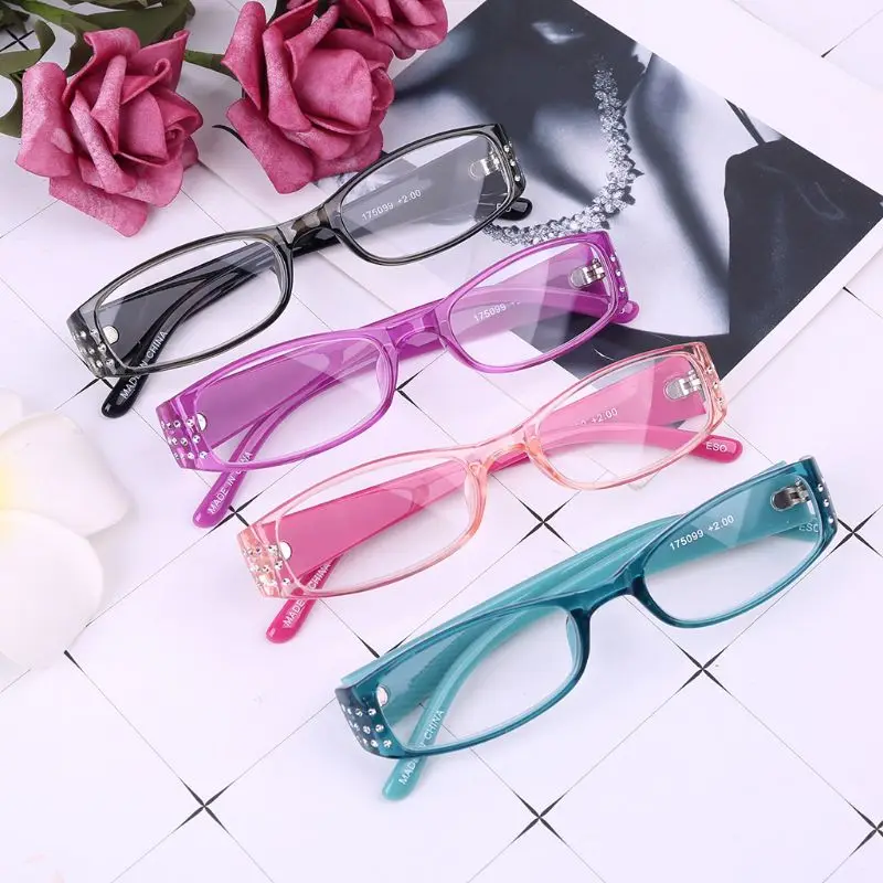 Женские Простые модные очки для чтения Прямоугольная оправа пружинные петли