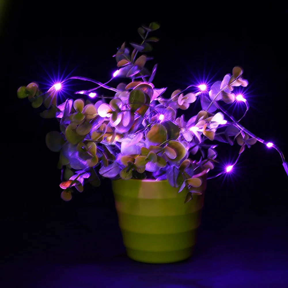 50 светодиодов теплый белый красный синий зеленый праздник батарея медная