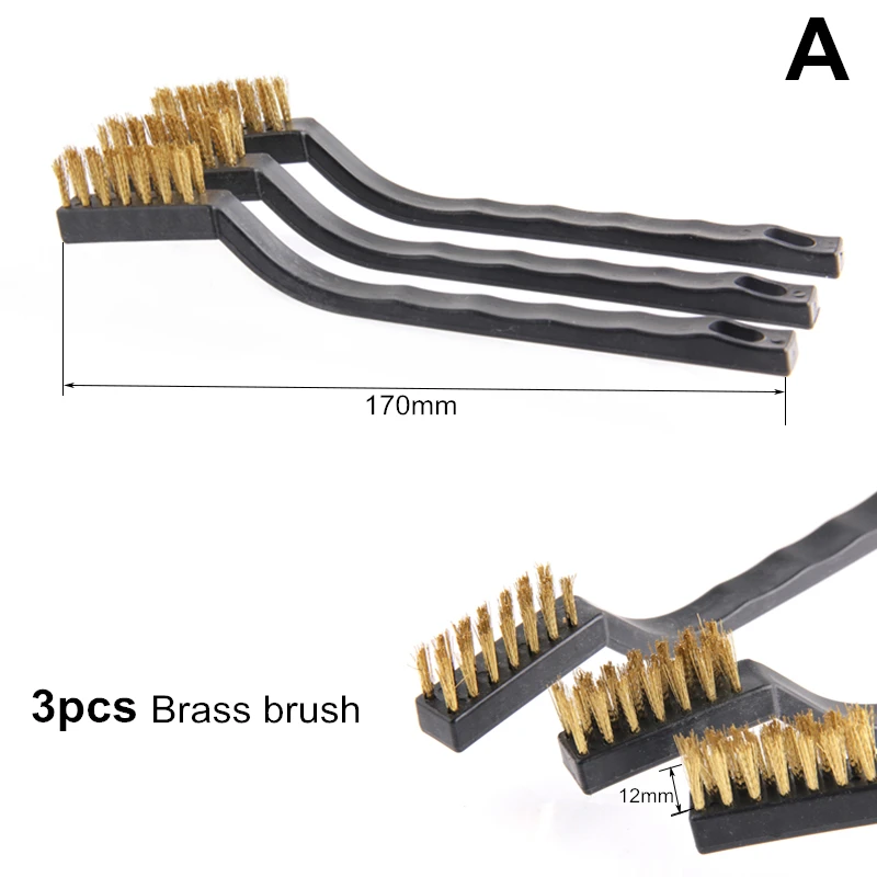 Мини проволочная кисть из стали латуни нейлона 3 шт.| |