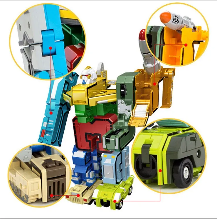 10Pcs in 1 Robot Bricks City Creative Assembling Educational Action Figures Transformer Number Building Block Model Toy for kids | Игрушки и