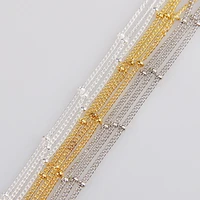 4 colors 5mlot 2mm metal open link chain with bead charm for jewelry making diy bracelet necklace oval chains